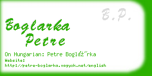 boglarka petre business card